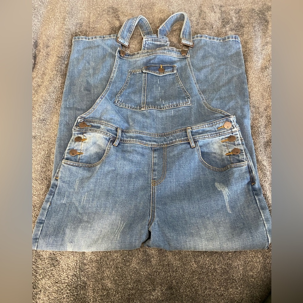Le Chateau Blue Denim Overalls Classic Style